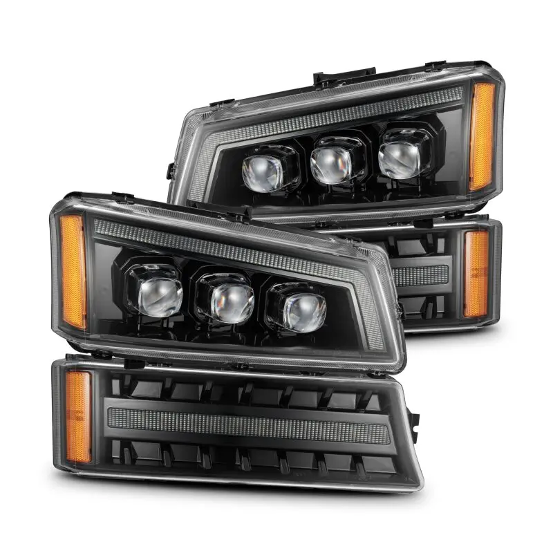Alpharex 03-06 Chevy Silverado 1500/2500Hd/3500Hd/Avalanche Alpha-Black Nova Led Proj Headlights 1