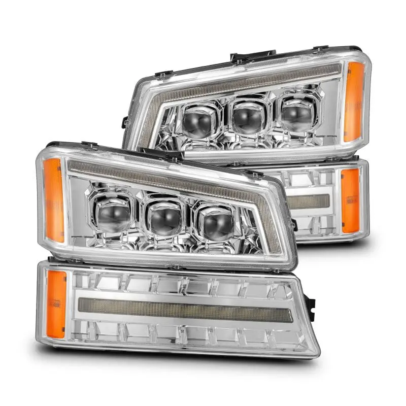 Alpharex 03-06 Chevy Silverado 1500/2500Hd/3500Hd/Avalanche Chrome Nova Led Proj Headlights 1