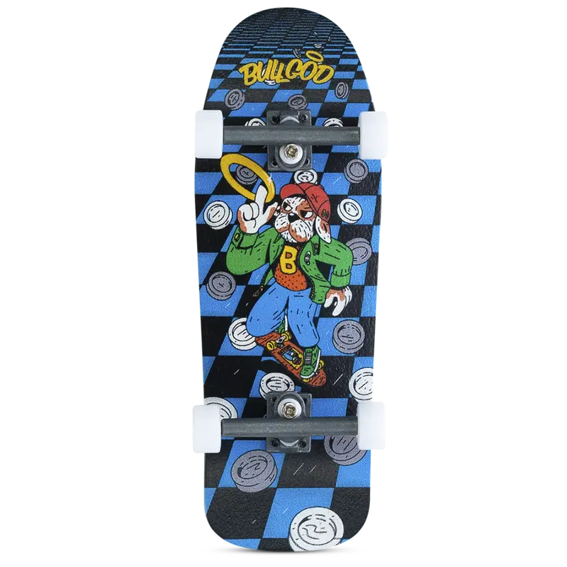 Bullgod Old School Fingerboard Complete - Blue Checkers 1