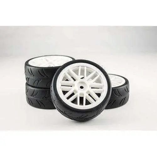 Gravity Rc Usgt Premounted Spec Racing Tires (White) 1