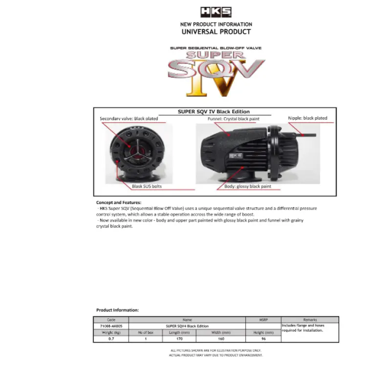 Hks Super Sqv4 Black Edition Universal Assy 1