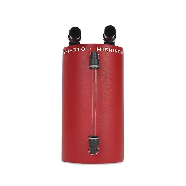 Mishimoto Large Aluminum Oil Catch Can - Wrinkle Red 1