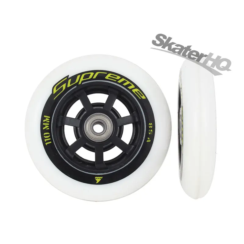 Rollerblade Supreme 110Mm 85A 6Pk - White/Yellow 1
