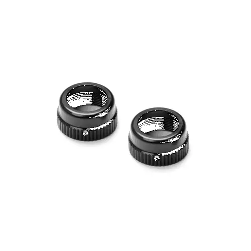 Xray Ulp Alu Shock Cap-Nut With Vent Hole - Black (2) 1