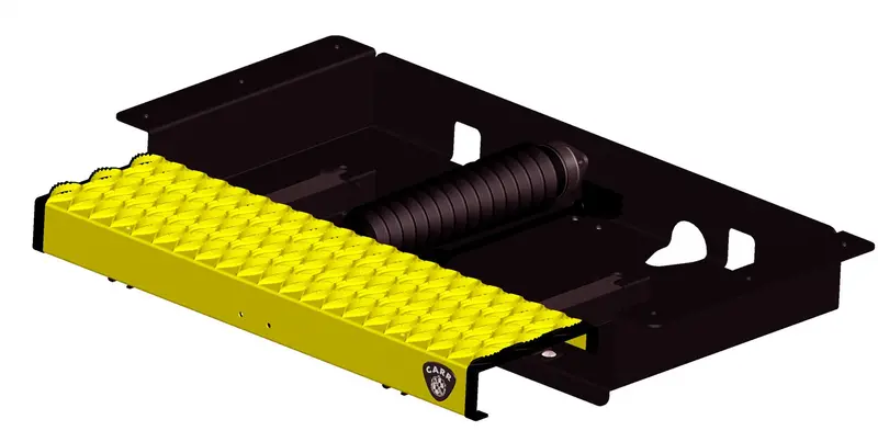 Carr Retractable Under-Mount Step – 24-Inch Extended Flat Surface, Xp3 Black With Xp7 Safety Yellow Accent 1