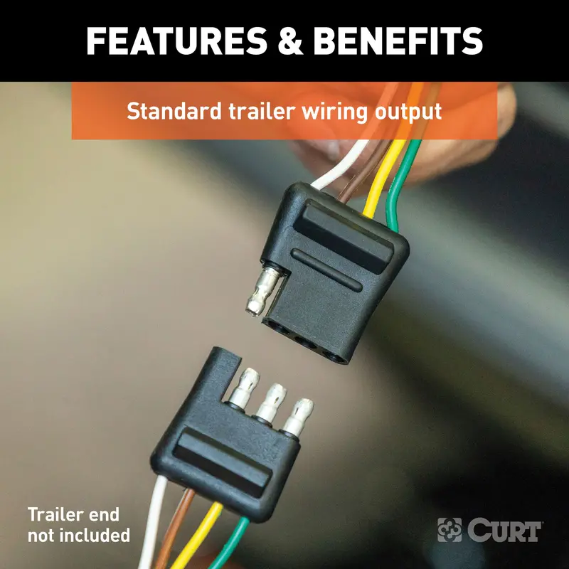 Curt 56351 Custom Wiring Harness; 4-Way Flat Output; Select Ford Fusion 1