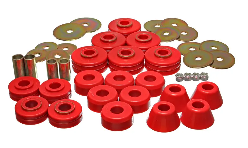 Energy Suspension Body And Cab Mount Kit – Red Polyurethane For Improved Rigidity 1