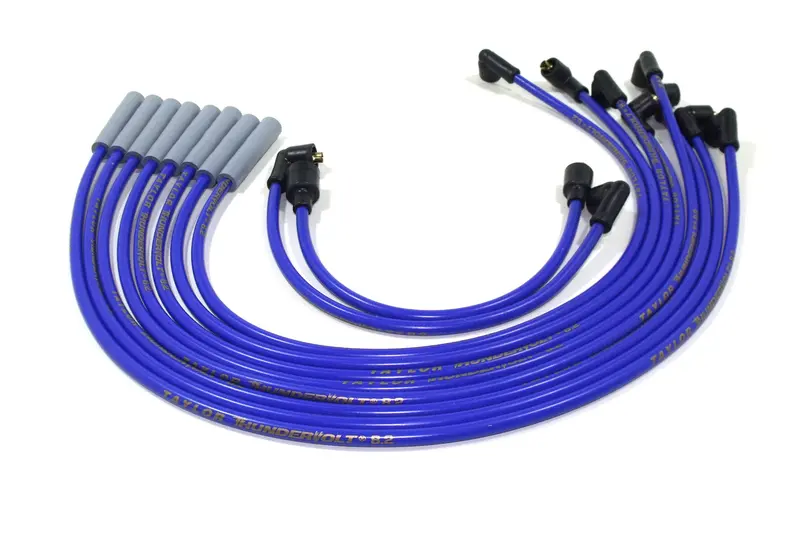 Taylor Cable Thundervolt 8.2Mm Ignition Wire Set – Blue Silicone, 180° Boots 1